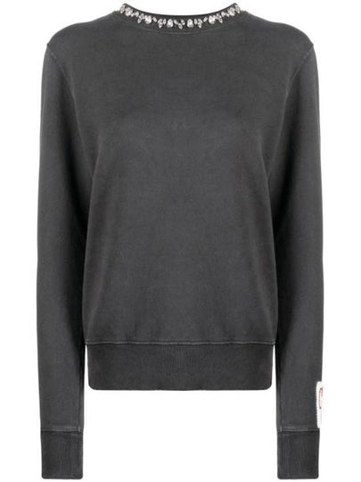 Crystal Decorated Crew Neck Sweatshirt Grey - GOLDEN GOOSE - BALAAN 2