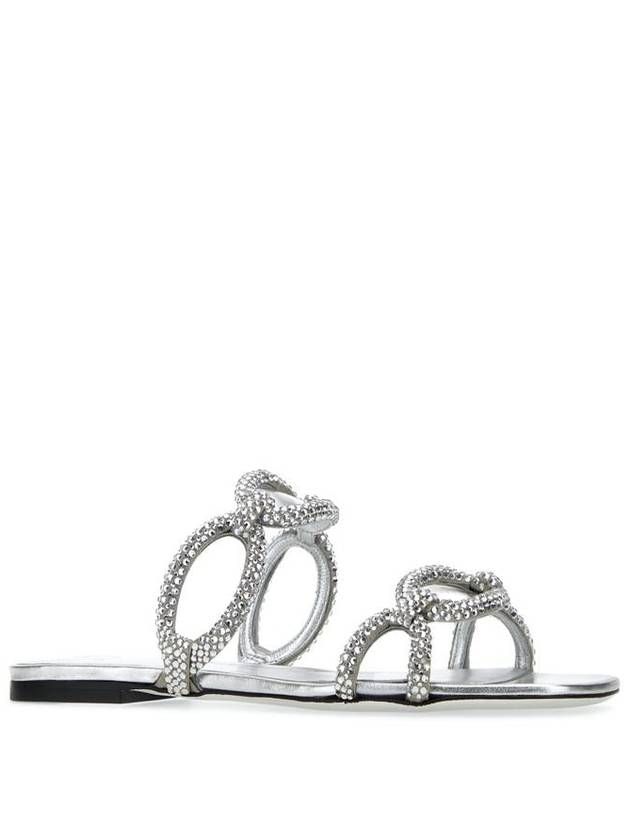 Women's Chain Rhinestones Sandals Silver - VALENTINO - BALAAN 3