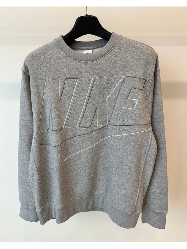 Club Fleece Crew Neck Dark Gray Heather Asia DX0530 063 - NIKE - BALAAN 2