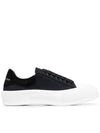 Deck Plimsoll Low Top Sneakers White Black - ALEXANDER MCQUEEN - BALAAN 1