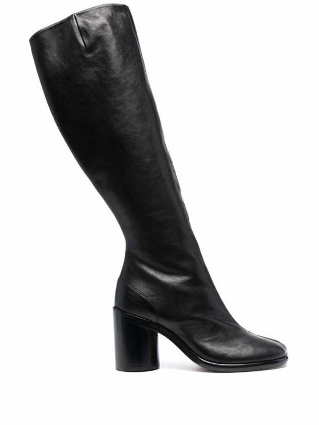 Tabi Knee High Calf Leather Long Boots Black - MAISON MARGIELA - BALAAN 2