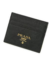 Metal Logo Saffiano Card Wallet Black - PRADA - BALAAN 5