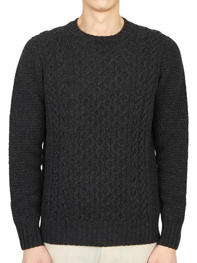 Crew Neck Lambswool Knit Top Charcoal - DRUMOHR - BALAAN 2