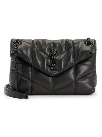 Puffer Nappa Leather Small Shoulder Bag Black - SAINT LAURENT - BALAAN 1