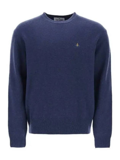 ORB Embroidered Crew Neck Knit Top Blue - VIVIENNE WESTWOOD - BALAAN 2