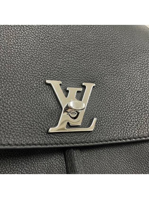 Black leather silver logo Lockmi backpack - LOUIS VUITTON - BALAAN 2