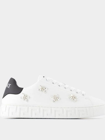 La Greca Sneakers - Versace - Canvas - White - VERSACE - BALAAN 1