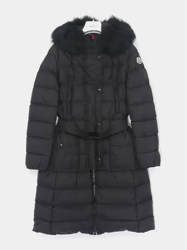 Chloe Patch Logo Belt Hooded Fur Long Padded Women s Jacket 1C00023 5968E 999 KHLOE - MONCLER - BALAAN 3