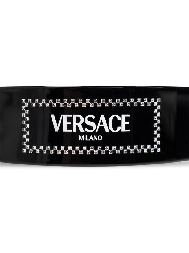 Versace Headband With Shimmering Crystals, Women's, Black - VERSACE - BALAAN 3