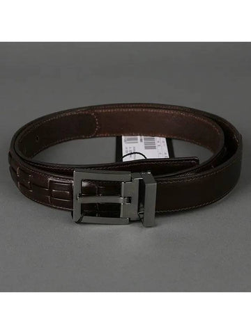 Silver Hardware Buckle Weaving Leather Belt Brown - DOLCE&GABBANA - BALAAN 1