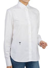 CD Embroidered Cotton Shirt White - DIOR - BALAAN 6