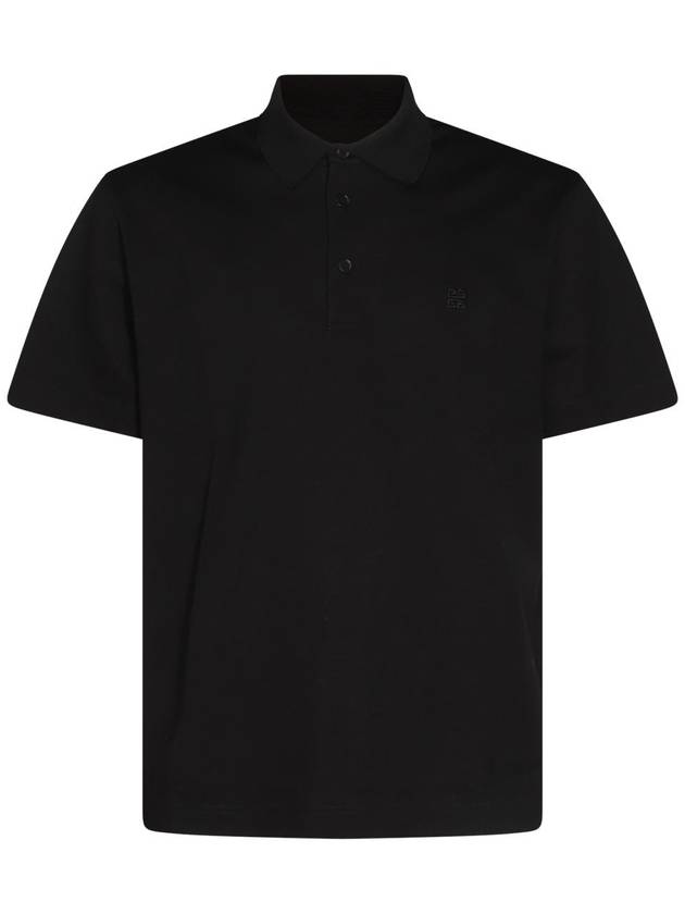 Embroidered Logo Cotton Polo Shirt Black - GIVENCHY - BALAAN 2