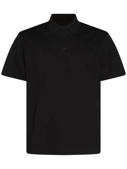 Embroidered Logo Cotton Polo Shirt Black - GIVENCHY - BALAAN 2