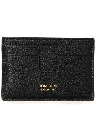 Classic Logo Grain Leather Card Wallet Black - TOM FORD - BALAAN 2