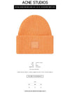 Face Patch Ribbed Wool Beanie Orange - ACNE STUDIOS - BALAAN 3