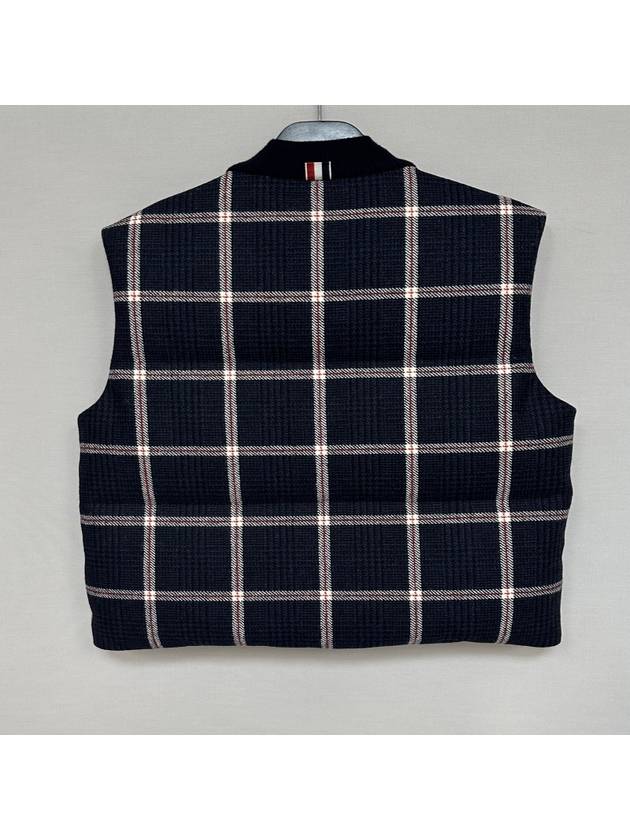 Wool Tweed Prince of Wales Down Vest - THOM BROWNE - BALAAN 4