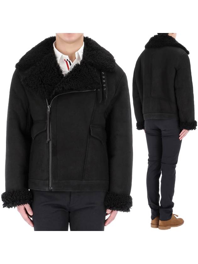 Liana Shearling Zip-up Jacket Black - ACNE STUDIOS - BALAAN 2