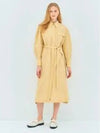 Women's Collar Belt Midi Dress Natural - JIL SANDER - BALAAN 2