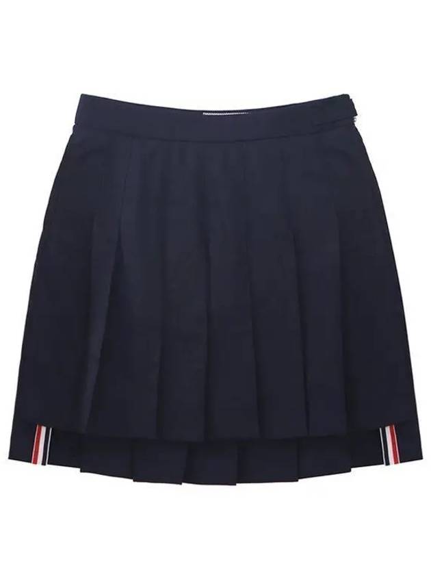 RMB Wool Mini Pleated Skirt Navy - THOM BROWNE - BALAAN 2