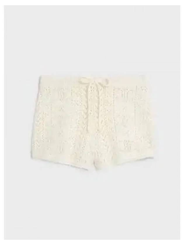 Triomphe Pointelle Shorts Off White - CELINE - BALAAN 2