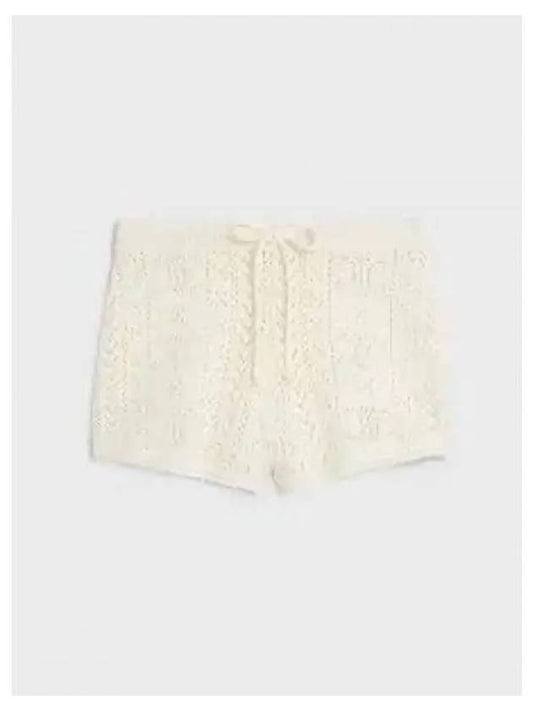 Triomphe Pointelle Shorts Off White - CELINE - BALAAN 2