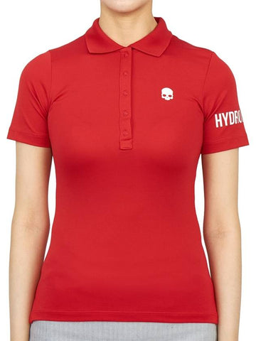 Women's Golf Picket Logo Short Sleeve PK Shirt Red - HYDROGEN - BALAAN 1