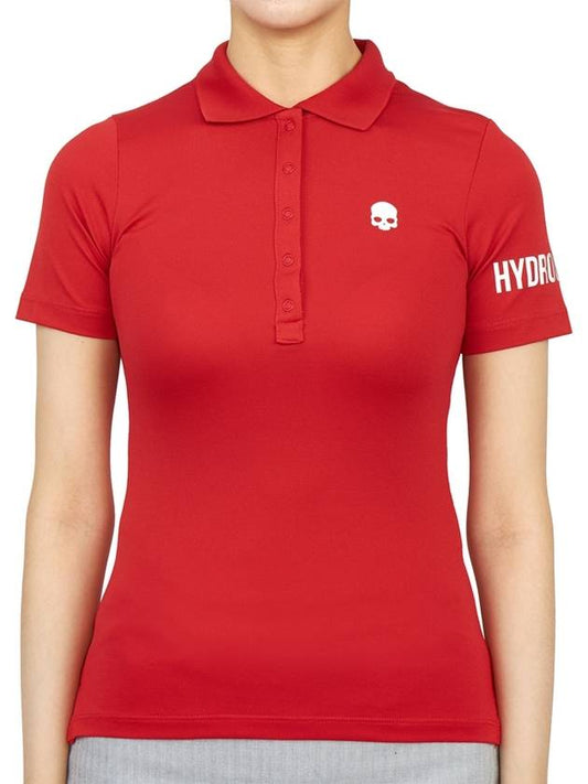 Women's Golf Picket Logo Short Sleeve PK Shirt Red - HYDROGEN - BALAAN 2