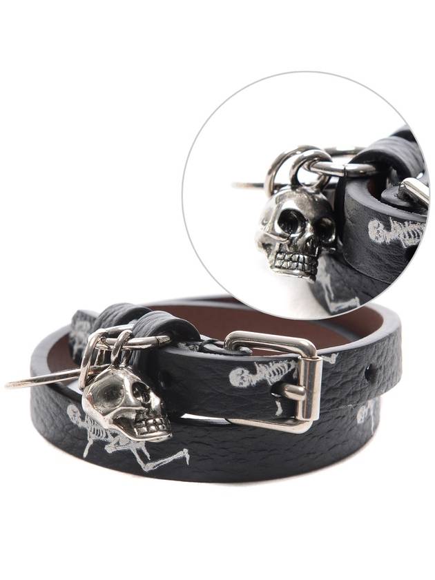 Women’s Double Wrap Silver Skull Bracelet 497152_0I80Y_1082_18S - ALEXANDER MCQUEEN - BALAAN 1