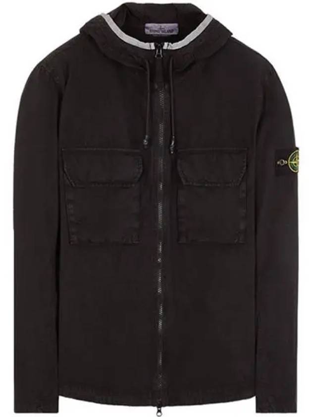 Wappen Patch Old Treatment Hooded Zip Up Black - STONE ISLAND - BALAAN 2