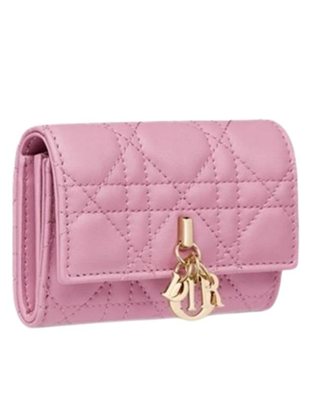 XS Lady Cannage Lambskin Half Wallet Hydrangea Pink - DIOR - BALAAN 4