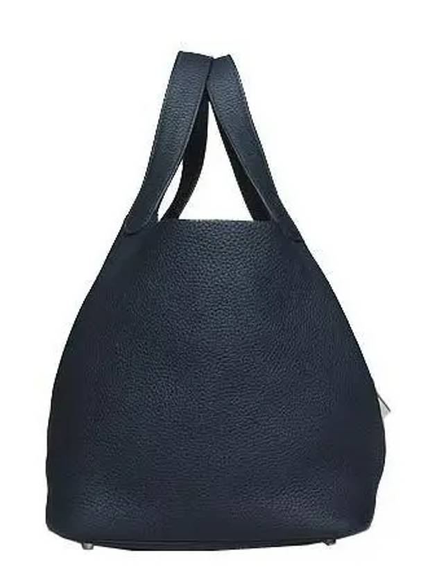 Dark Navy Leather Picotan 22 Tote Bag - HERMES - BALAAN 1