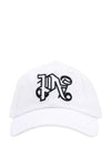 Monogram Embroidered Base Ball Cap White - PALM ANGELS - BALAAN 2