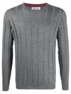 Cashmere Silk Round Neck Knit Top Grey - BRUNELLO CUCINELLI - BALAAN 2