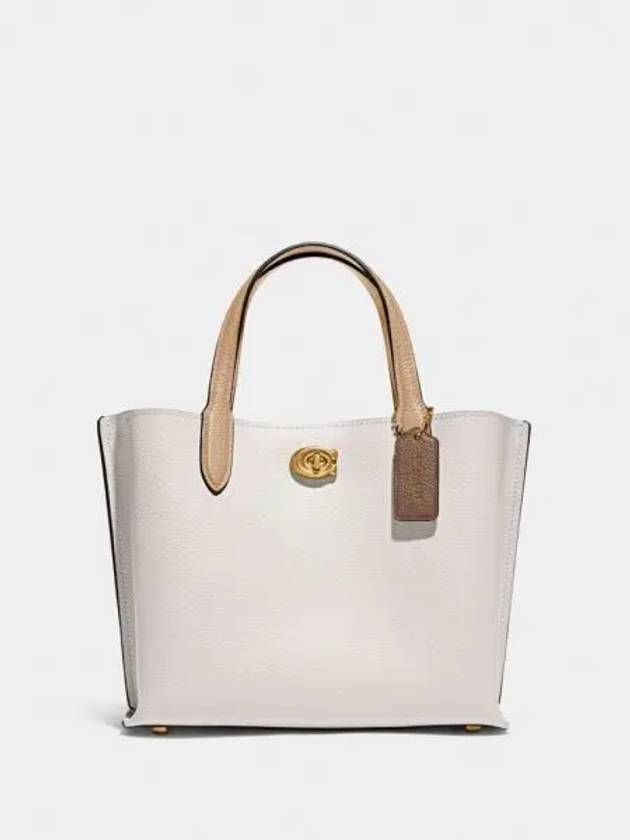 Willow 24 In Color Block Tote Bag Beige - COACH - BALAAN 2