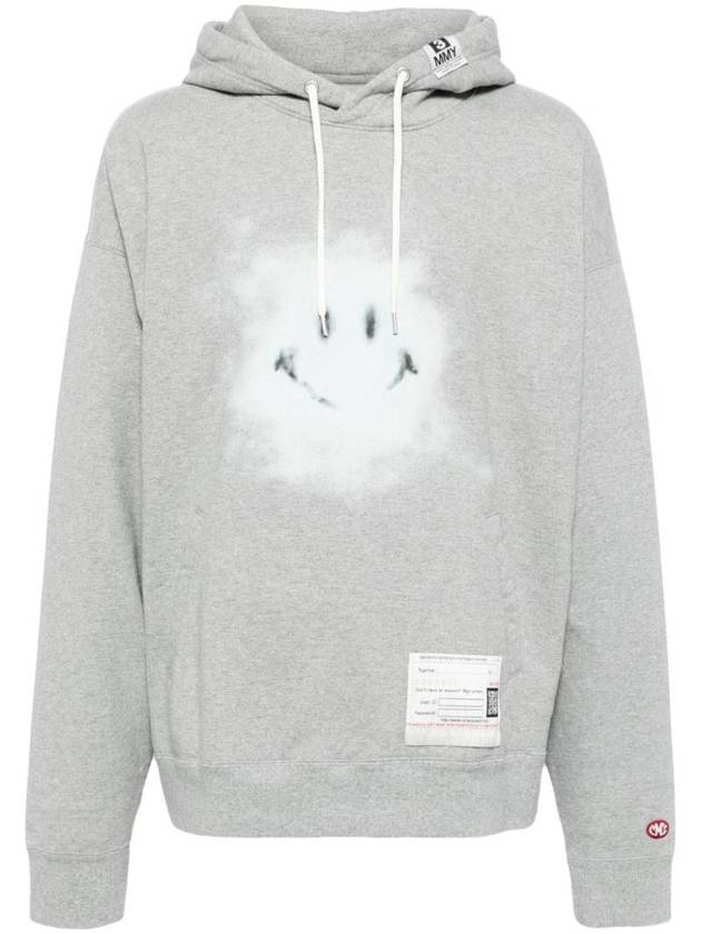 Smile Print Cotton Hoodie Grey - MAISON MIHARA YASUHIRO - BALAAN 1