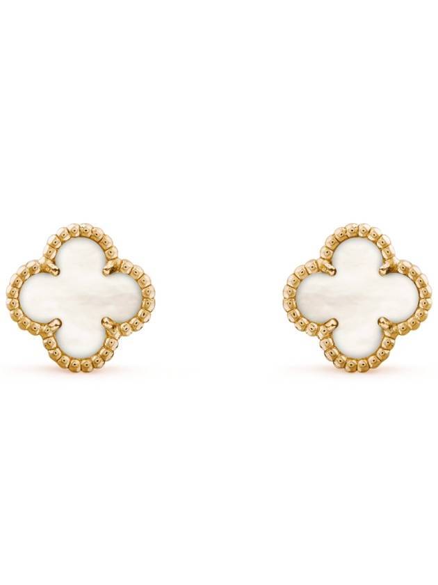 Sweet Alhambra Earrings Gold White - VANCLEEFARPELS - BALAAN 1