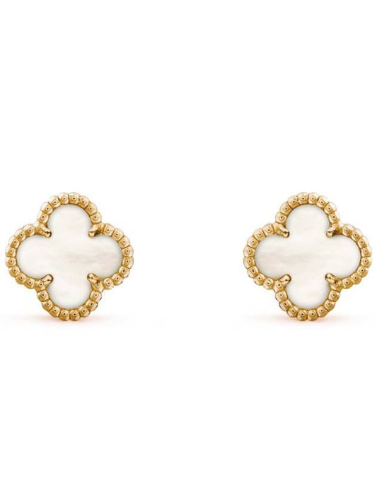 Sweet Alhambra Earrings Gold White - VANCLEEFARPELS - BALAAN 1