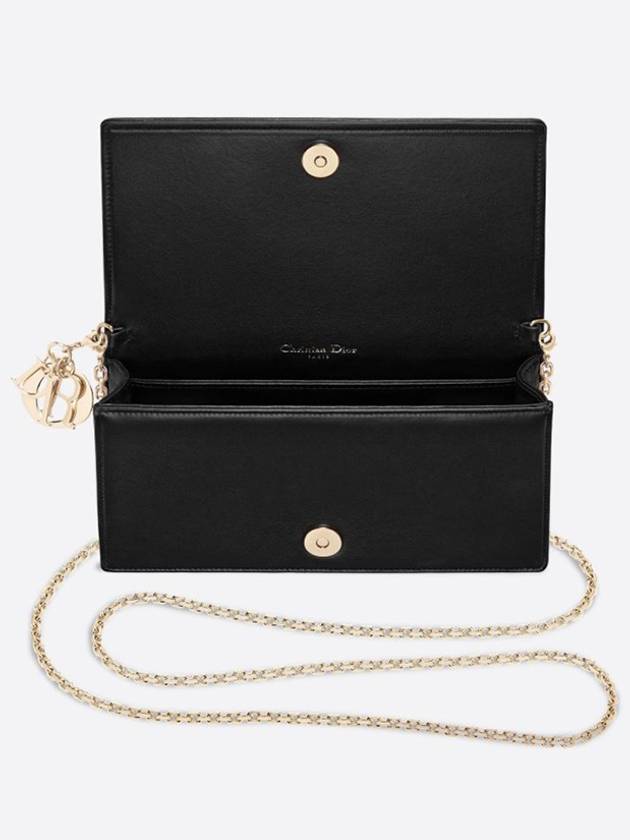 Lady Cannage Lambskin Chain Pouch Bag Black - DIOR - BALAAN 4