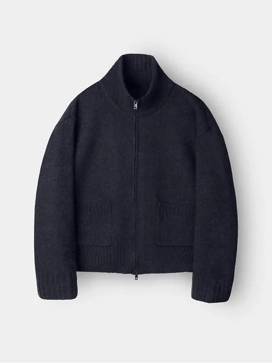 Semi overfit two way high neck full zip up knit navy - INDUST - BALAAN 1