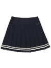 High waist wool like pleated skirt NAVY WOMAN - MALBON GOLF - BALAAN 2