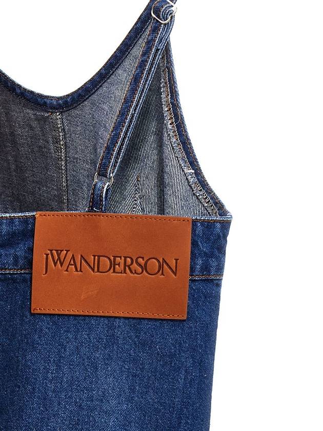 Women's Twisted Strappy Denim Short Dress Blue - JW ANDERSON - BALAAN 5