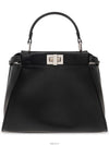 Peekaboo Mini Leather Tote Bag Black - FENDI - BALAAN 5