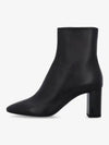 Women's Loose Smooth Leather Ankle Middle Boots Black - SAINT LAURENT - BALAAN 2