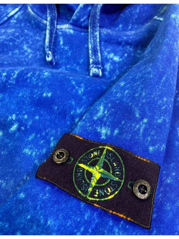 Off Dye Treatment Waffen Patch Hoodie Blue - STONE ISLAND - BALAAN 3