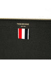 Pebble Grain Three Stripes Zipper Small Clutch Bag Black - THOM BROWNE - BALAAN 5