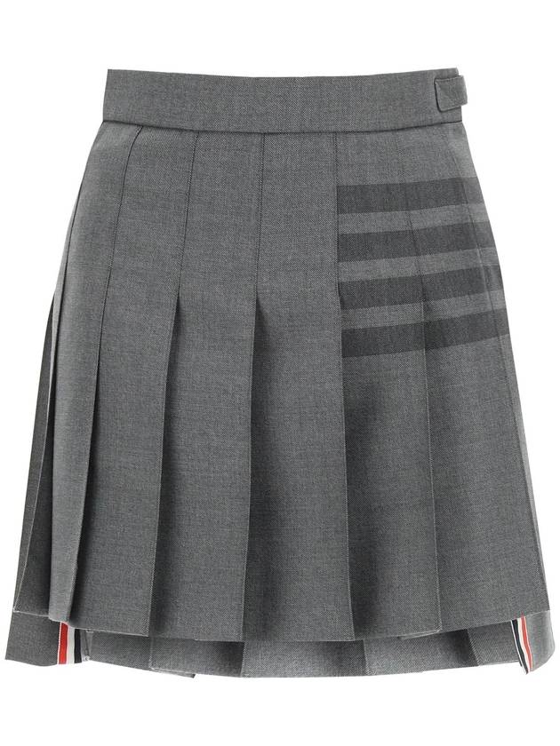 Women's 4 Bar Stripe Pleats Skirt Grey - THOM BROWNE - BALAAN 1