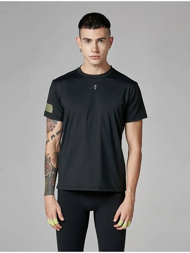 Color Block Running Short Sleeve T-shirt Black - ATHPLATFORM - BALAAN 2