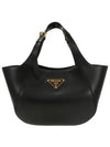 Enamel Triangle Medium Logo Belt Hand Shoulder Bag Black - PRADA - BALAAN 2