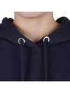 Embroidered Logo Lettering Hooded Top Navy - MONCLER - 6