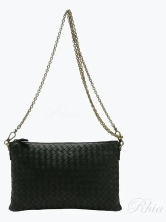 Intrecciato Chain Crossbody Bag Black - BOTTEGA VENETA - BALAAN 2